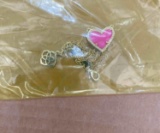 Necklace with pink heart