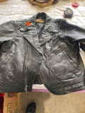 Mens leather Harley riding jacket