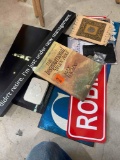 Metal signs, books, coasters and more