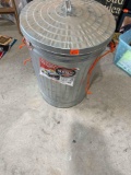 Metal trash can