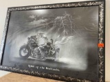 Framed motorcycle picture