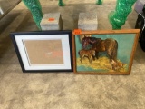 Framed horse picture, and picture frame