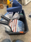 Ball caps, cloth bag,Tommy Bahama pickleball paddles, Elephant crochet kit
