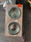 Dog dishes with stand, bird feeder, brushes and an umbrella