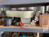 Spool of wire, scissors, metal hangers and more