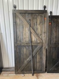 Barn door with hardware Measurements in photo *BUYER IS RESPONSIBLE FOR LOADING*