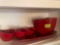Vietri serving red glass dishes