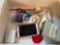 scissors; picture hangers; antique tins; Samsung phone