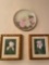 floral display plate; floral paintings by J. Campbell