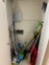 brooms; sniffer; mop; cleaning supplies; misc