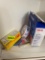 bandages; Bayer meds; sewing needle; tweezers; misc
