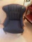 blue wingback chair