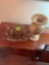 Murat glass candy dish and marble carved vase