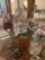 glass carousel horse on wood base