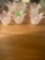 3 pink rose bud candle holders