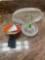 crystal glass clock; glass ring and jewelry holder; nightlight