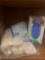 large latex gloves , cotton balls