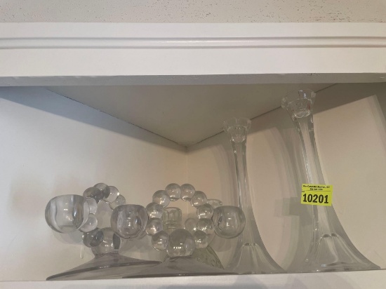 various glass candle holders