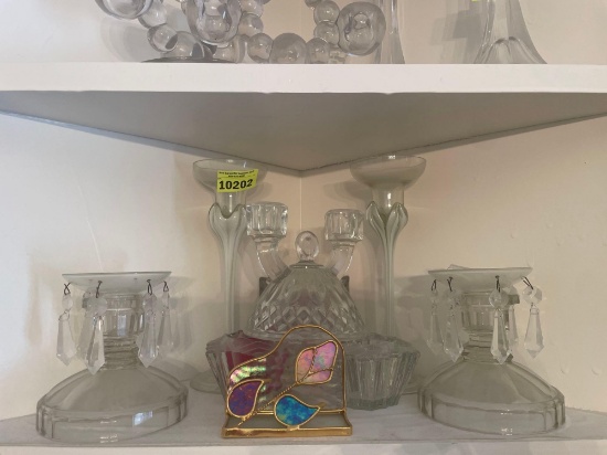 various glass candle holders