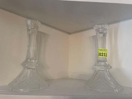 glass candle stick holders