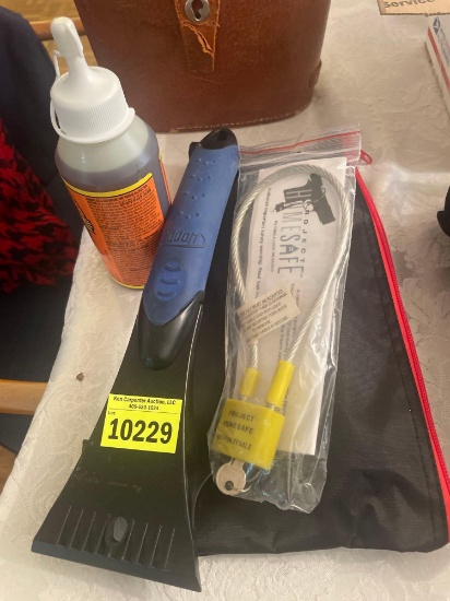 ice scrapers; gorilla glue; lock