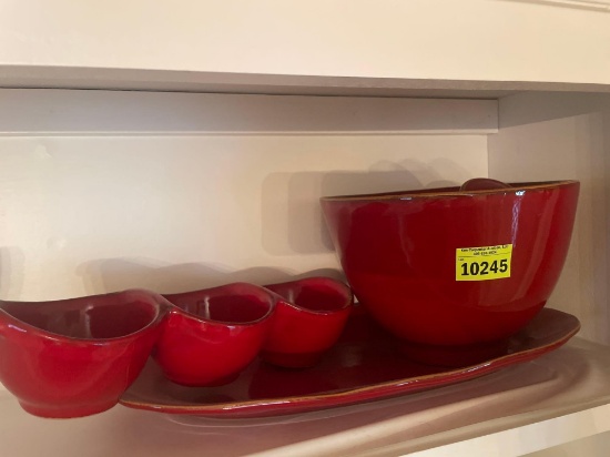 Vietri serving red glass dishes