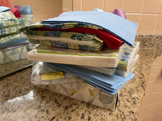 napkins; tissues; fragrance spray