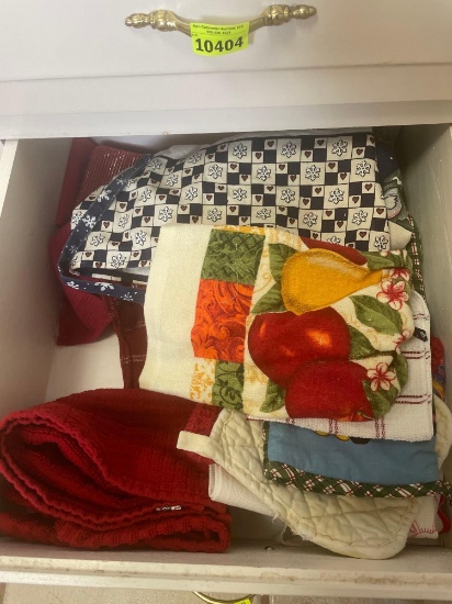 kitchen towels; aprons