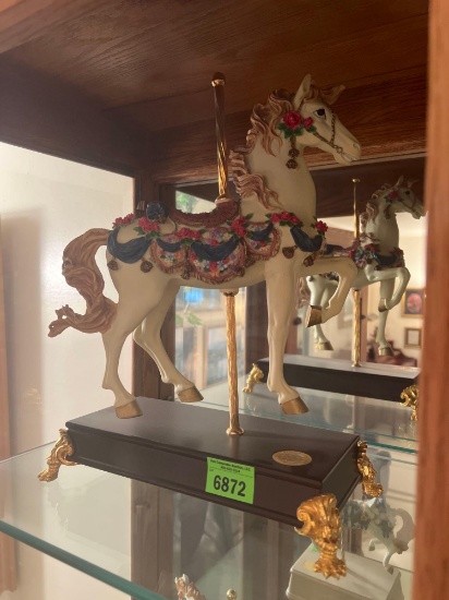 vintage carousel horse music box