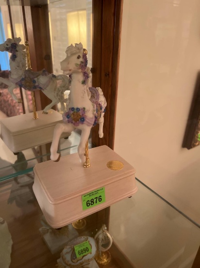 vintage carousel horse music box