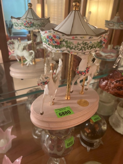 vintage carousel horse music box
