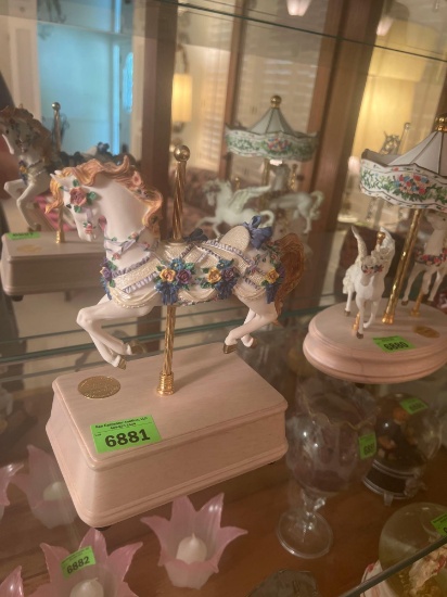 vintage carousel horse music box