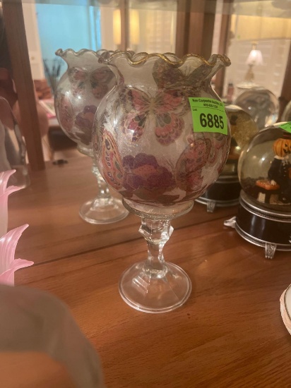 vintage glass candle holder