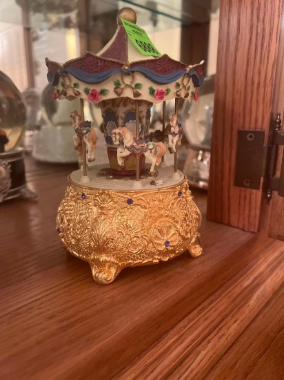vintage carousel music box