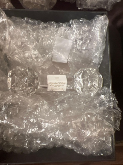 3 crystal glass knife rests