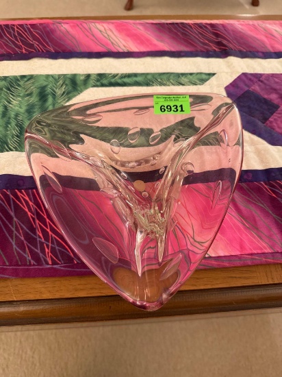 vintage triangle glass bowl