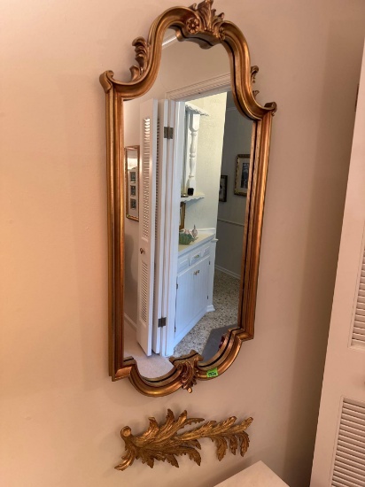 mirror; bronze leaf wall decor