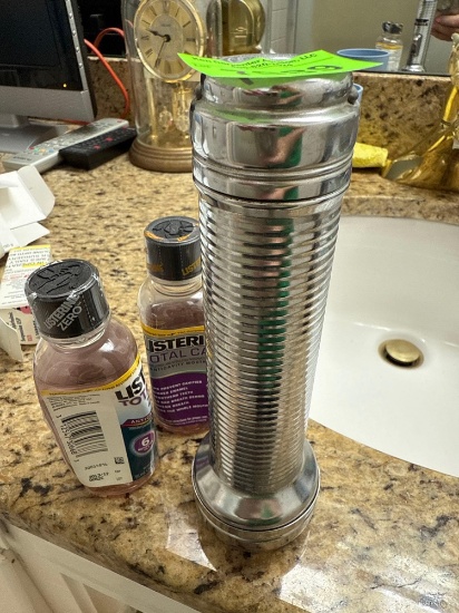 Flashlight and travel bottles of Listerine