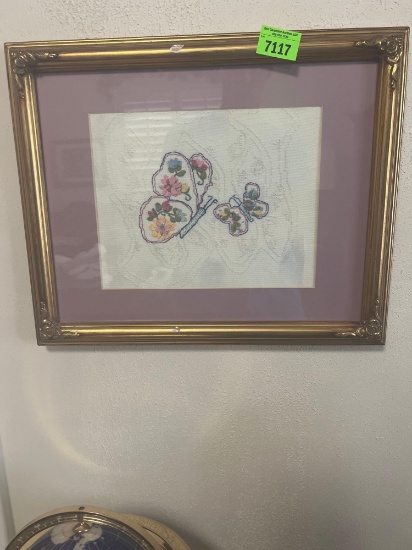 framed butterfly tapestry