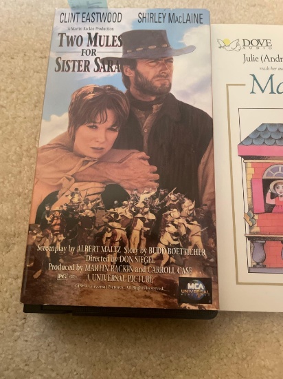 VHS tape movie; cassette tape audiobook