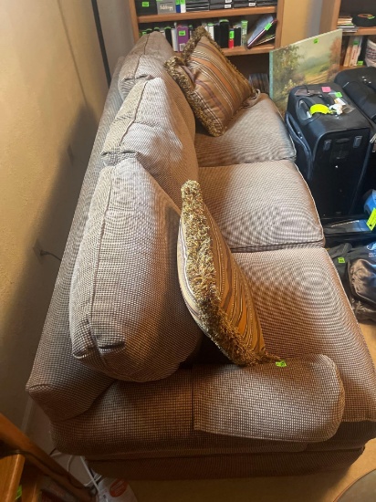 couch and throw pillows