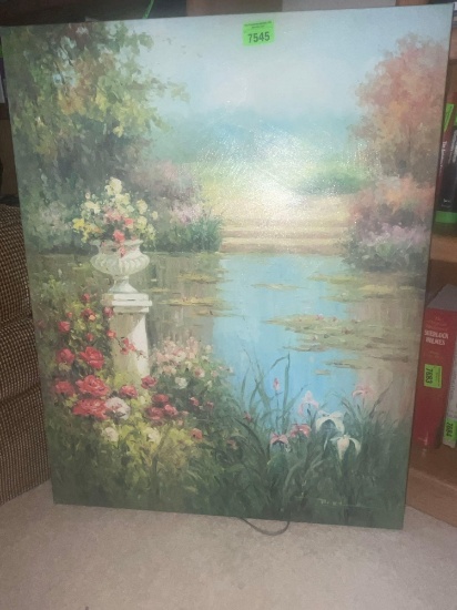 floral pond painting