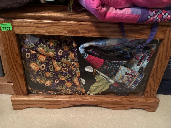 Antique wood and glass chest