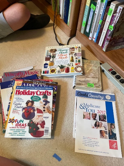 craft and home magazines; cook books