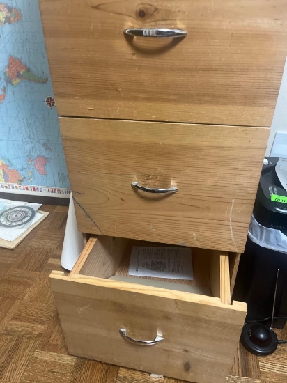 wooden filing cabinet