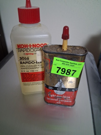 light machine oil; radiograph pen cleaner