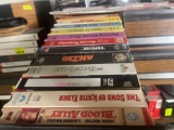 various VHS tapes and storage drawers