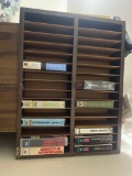 various VHS tapes and VHS shelve