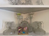 various glass candle holders