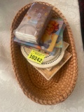 wicker basket w/ coasters
